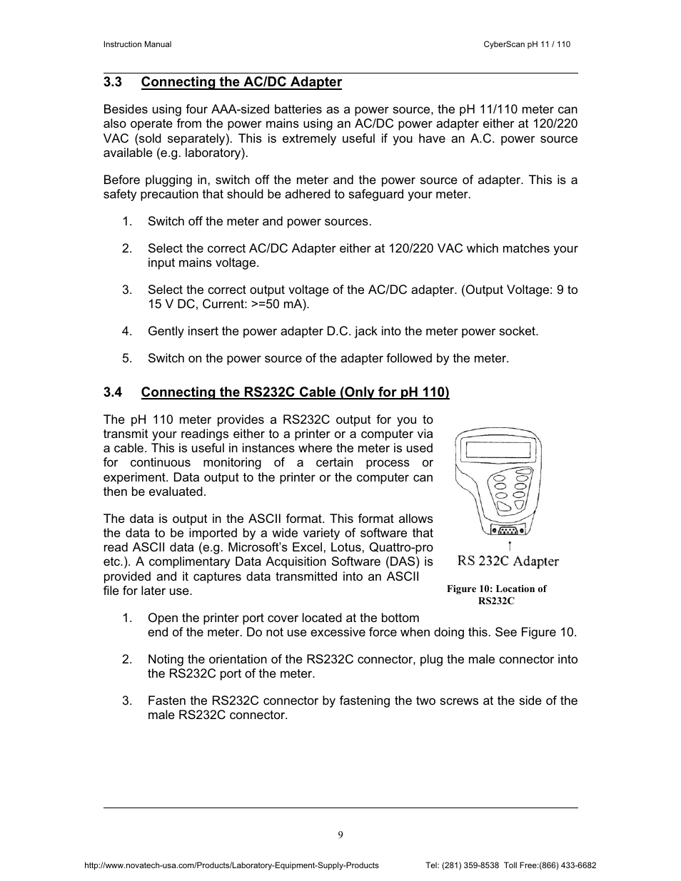 Nova-Tech pH 110 User Manual | Page 13 / 76