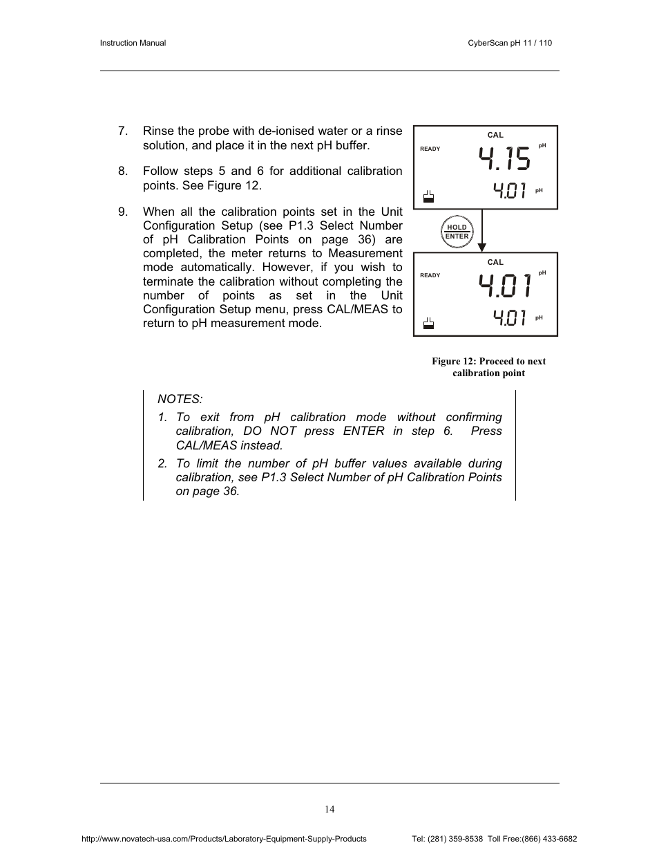 Nova-Tech pH 110 User Manual | Page 18 / 76