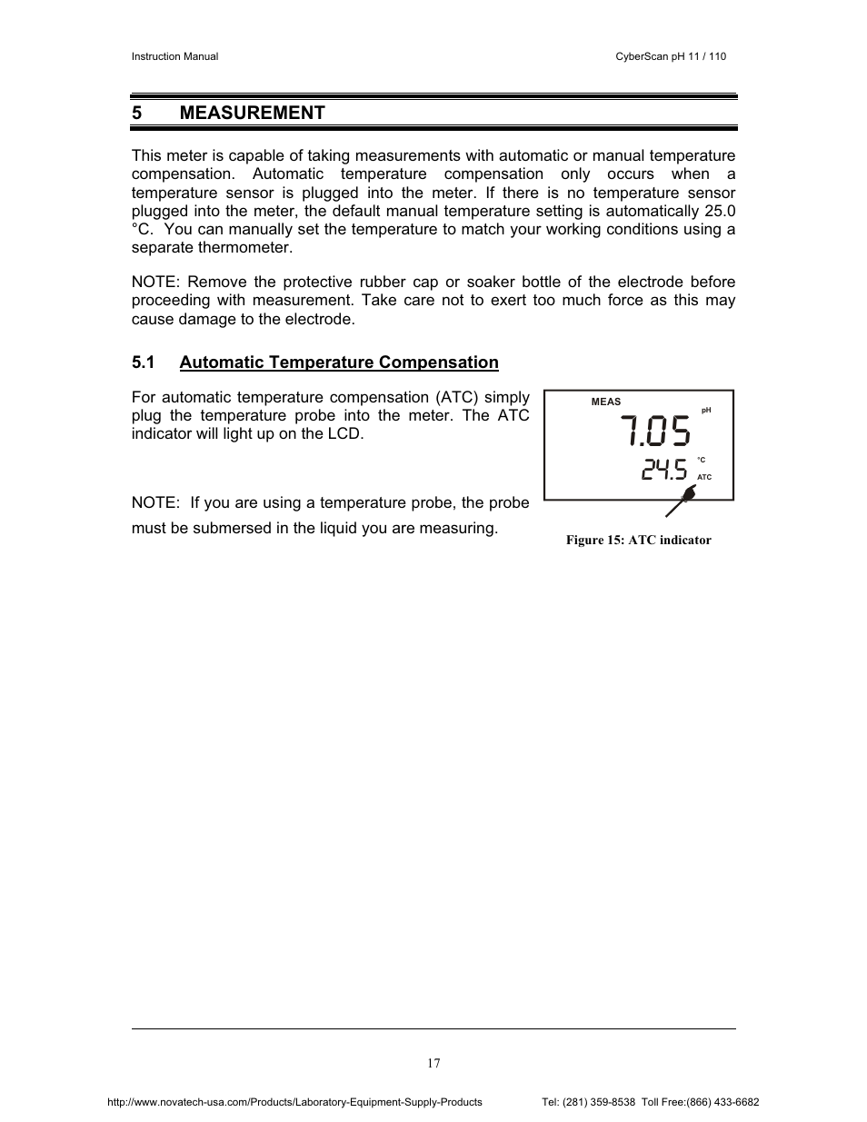 5 measurement | Nova-Tech pH 110 User Manual | Page 21 / 76