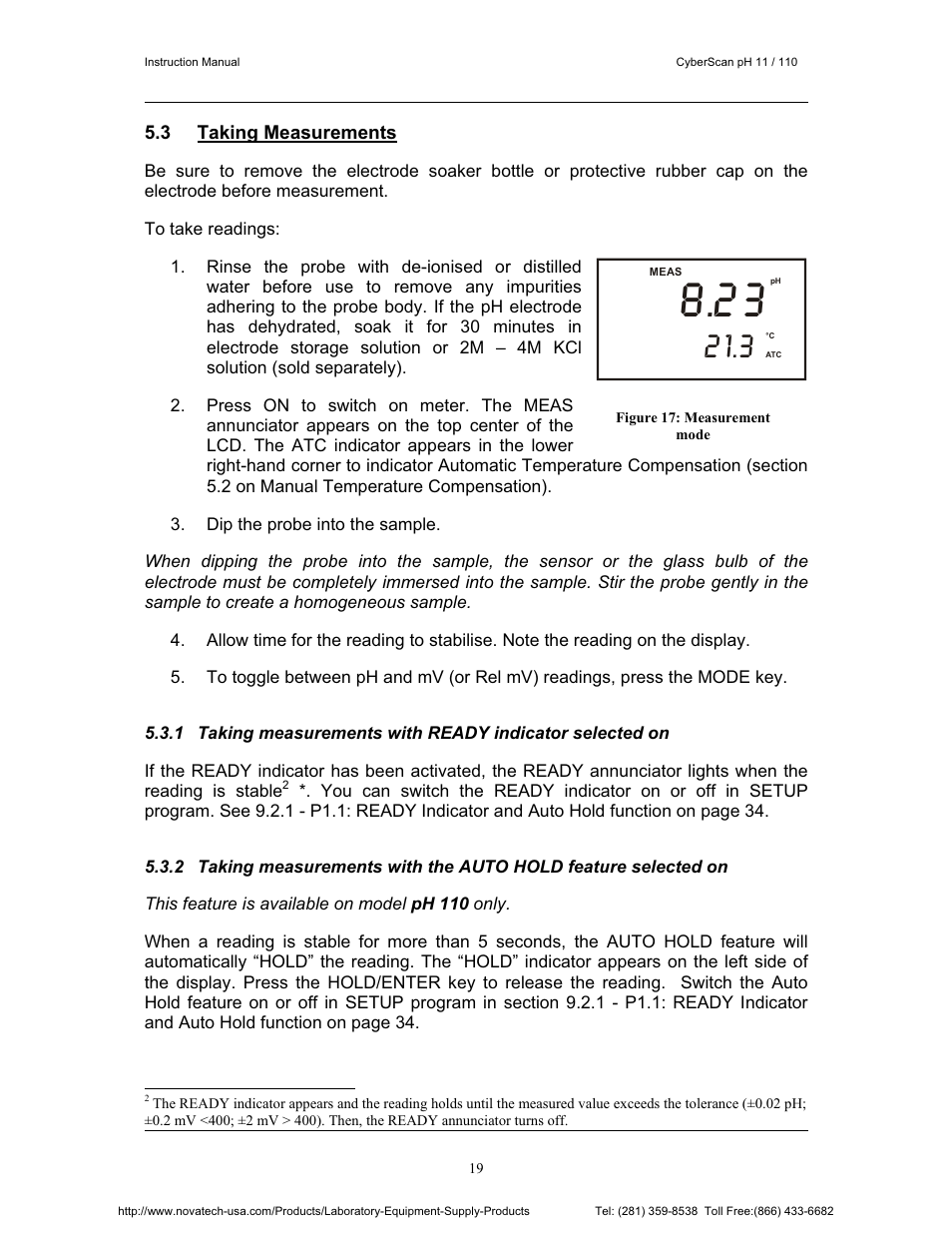 Nova-Tech pH 110 User Manual | Page 23 / 76