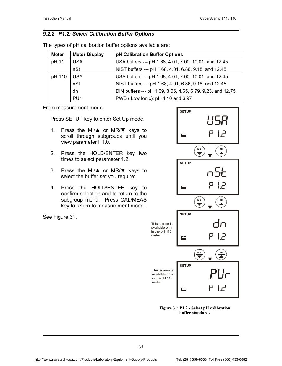 P 1.2 | Nova-Tech pH 110 User Manual | Page 39 / 76