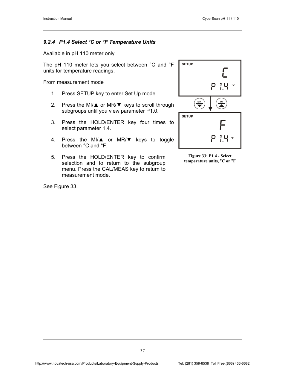 P 1.4 | Nova-Tech pH 110 User Manual | Page 41 / 76