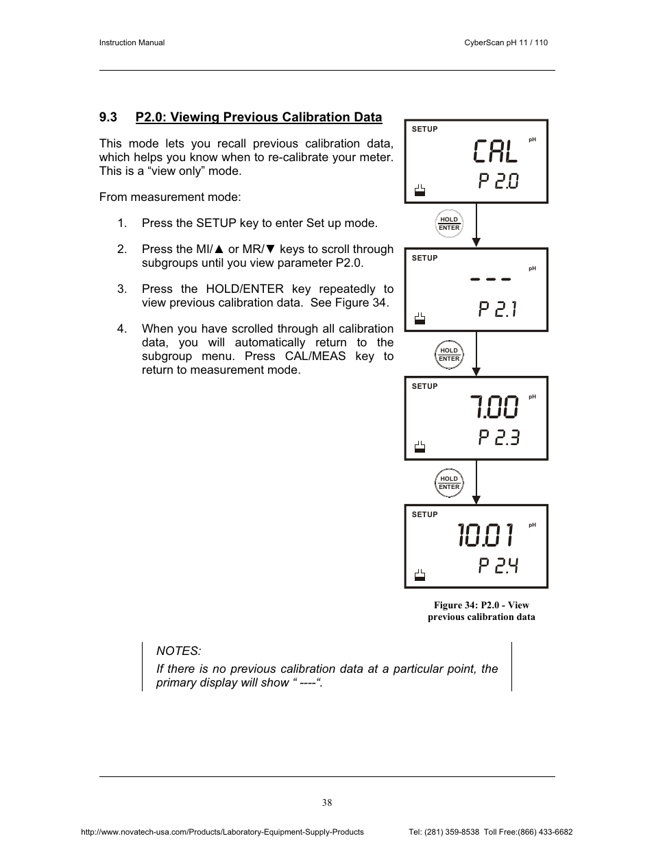 P 2.0, P 2.1, P 2.3 p 2.4 | Nova-Tech pH 110 User Manual | Page 42 / 76