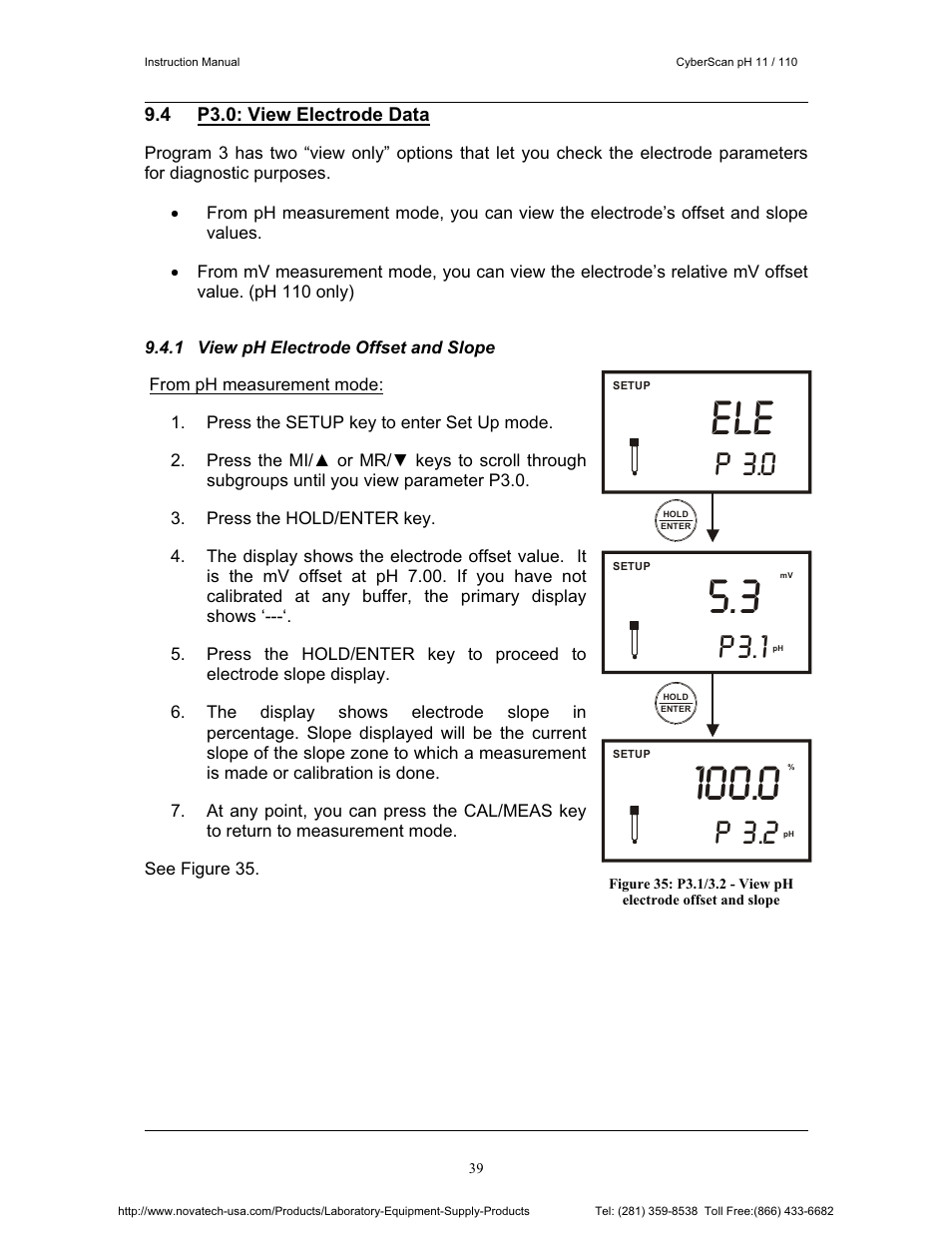 P3.1, P 3.0, P 3.2 | Nova-Tech pH 110 User Manual | Page 43 / 76