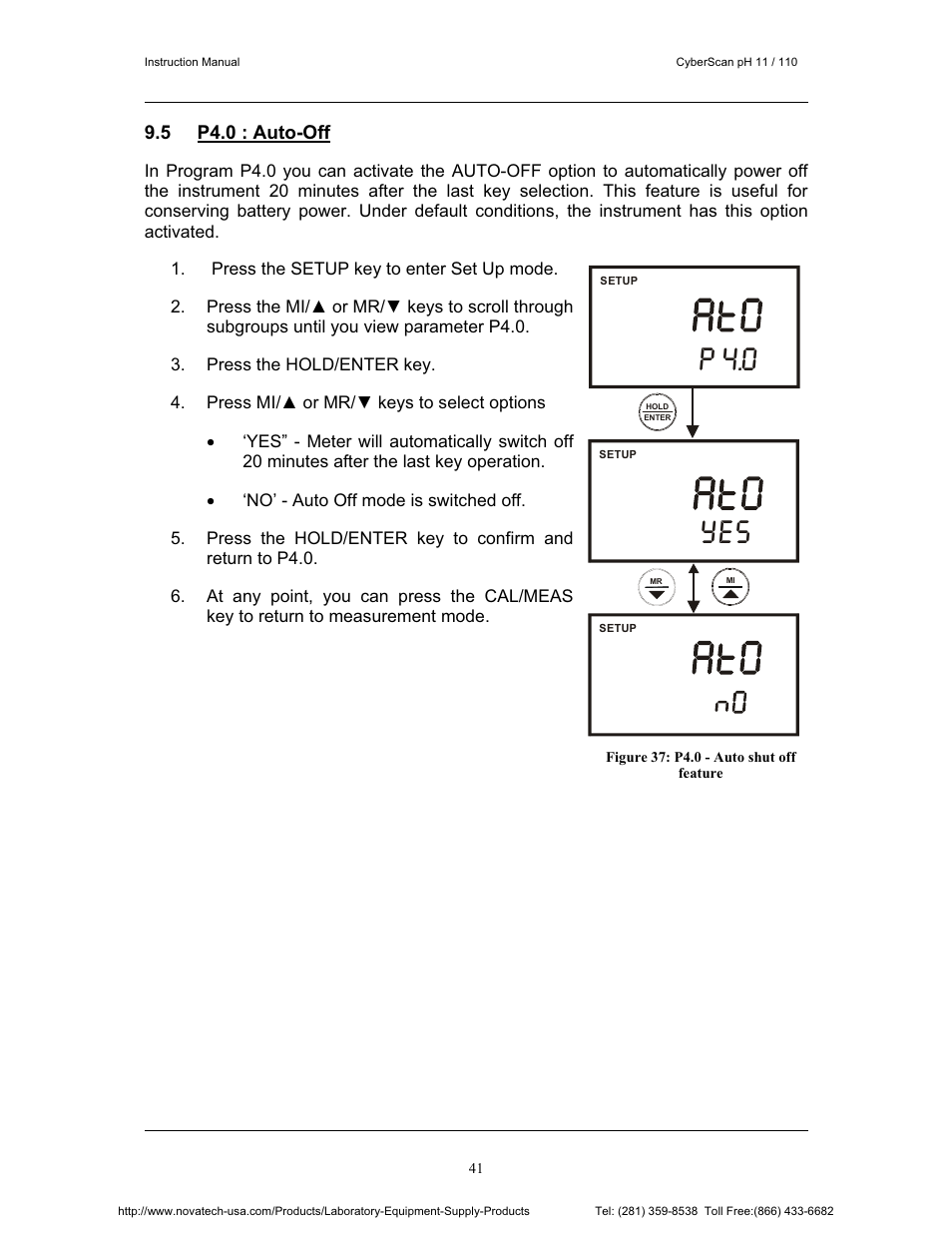 P 4.0 | Nova-Tech pH 110 User Manual | Page 45 / 76