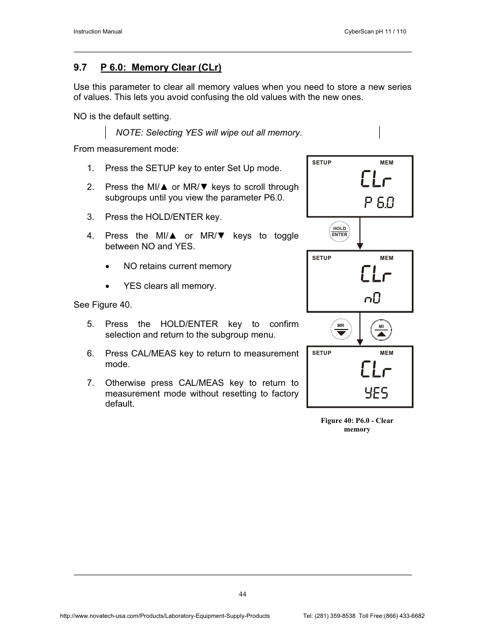 P 6.0 | Nova-Tech pH 110 User Manual | Page 48 / 76