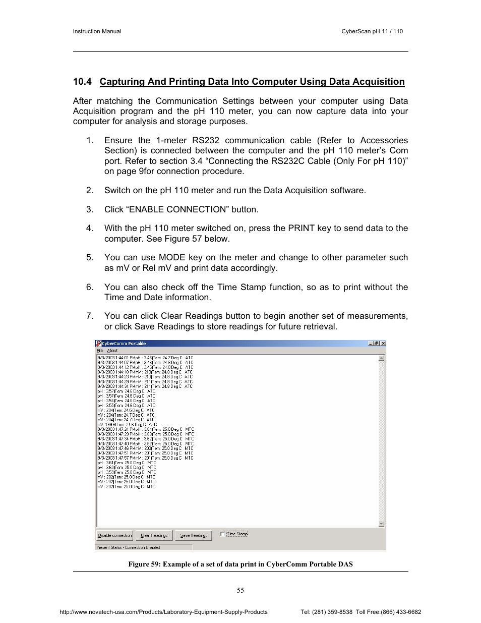 Nova-Tech pH 110 User Manual | Page 59 / 76