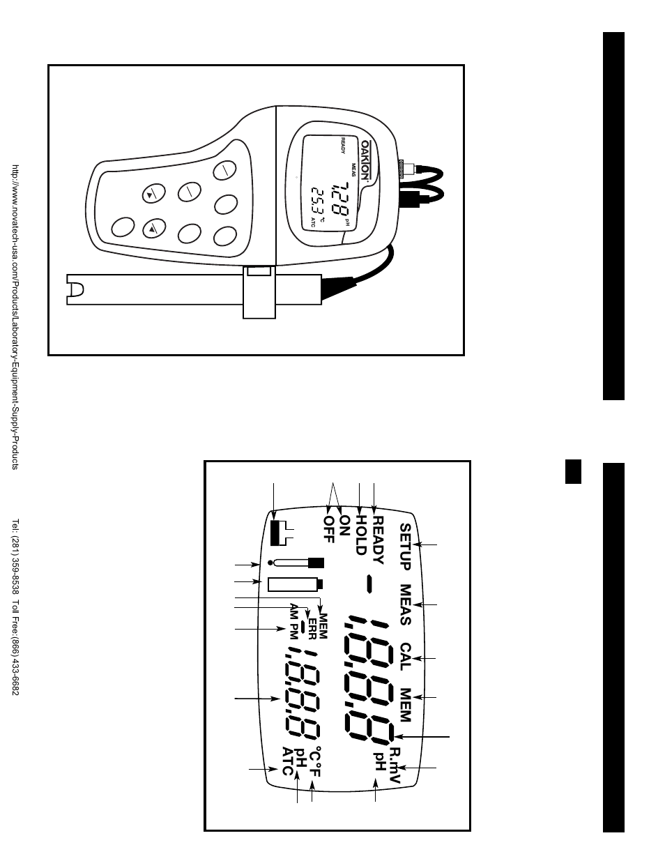 Introduction, Display and keypad functions display, Ph atc ready meas cal ph hold | Fr.mv setup mem on off | Nova-Tech pH 310 User Manual | Page 3 / 24