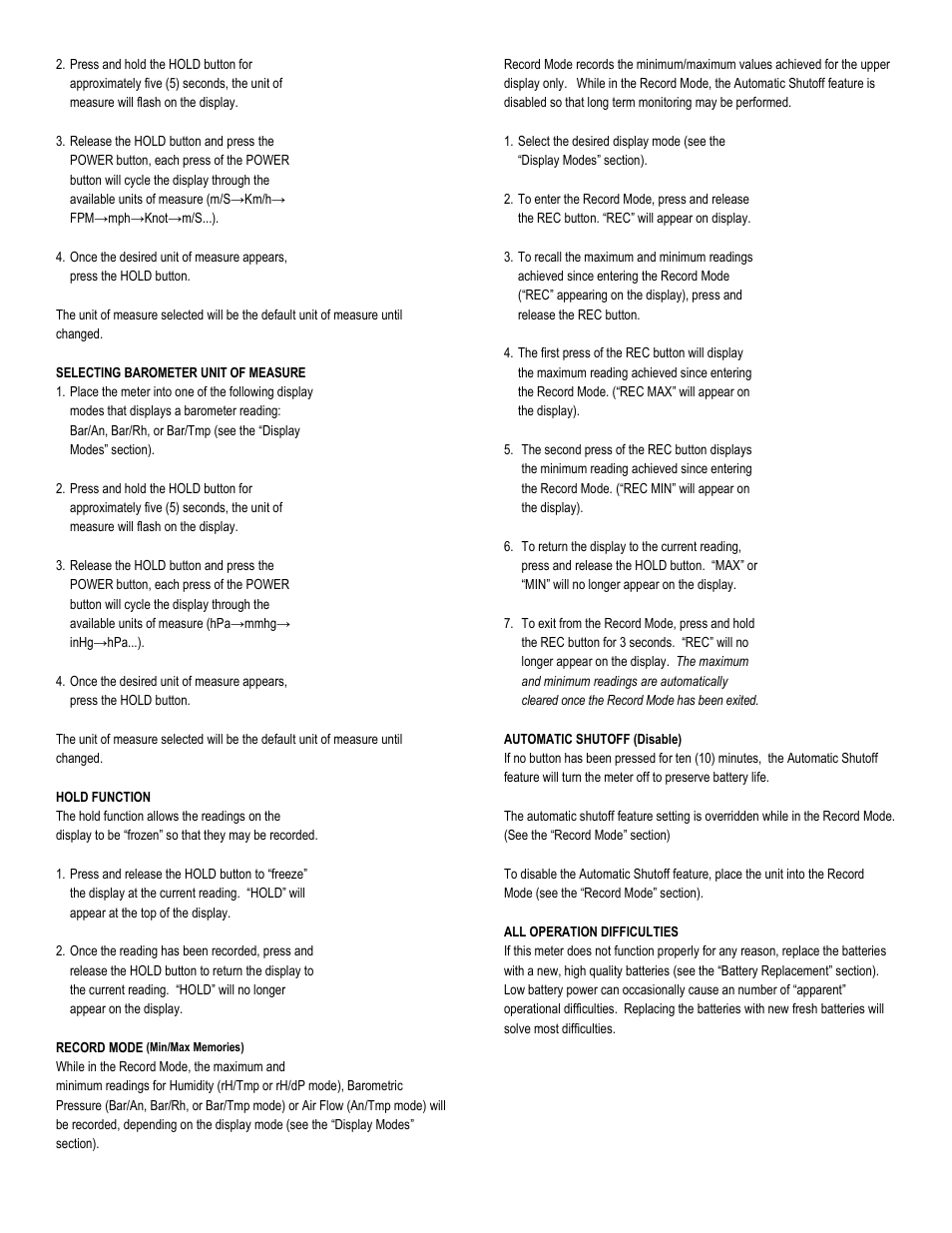 Nova-Tech 3652 TRACEABLE ANEMOMETER_HYGROMETER_THERMOMETER_DEW POINT BAROMETER PEN User Manual | Page 2 / 3