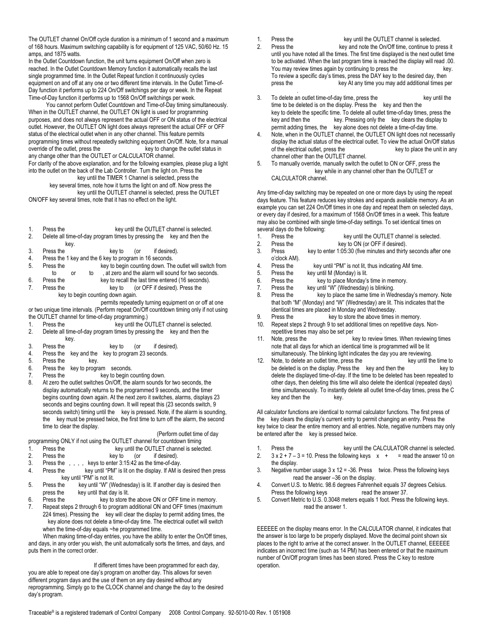 Control Company 5010 LAB CONTROLLER User Manual | Page 2 / 3