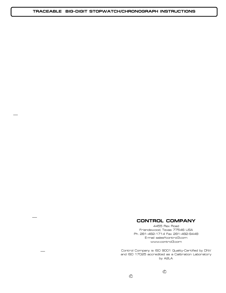 Nova-Tech 1047 TRACEABLE BIG-DIGIT STOPWATCH_CHRONOGRAPH User Manual | 1 page