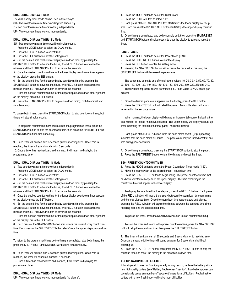 Control Company 1035 COUNTDOWN STOPWATCH User Manual | Page 2 / 3