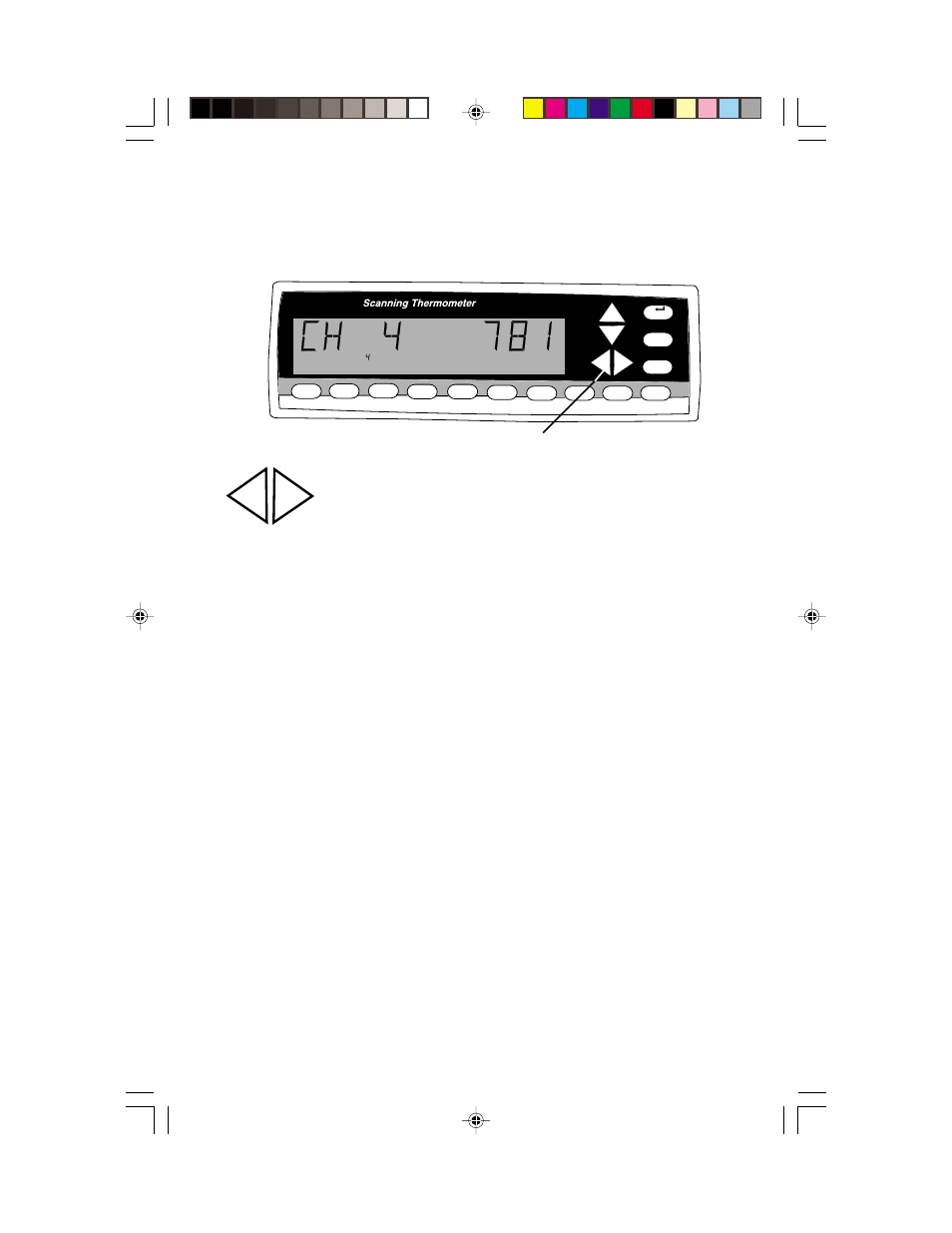 Left-right arrow keys | Nova-Tech Digi–Sense 12-Channel Benchtop Scanning Thermometer User Manual | Page 23 / 67