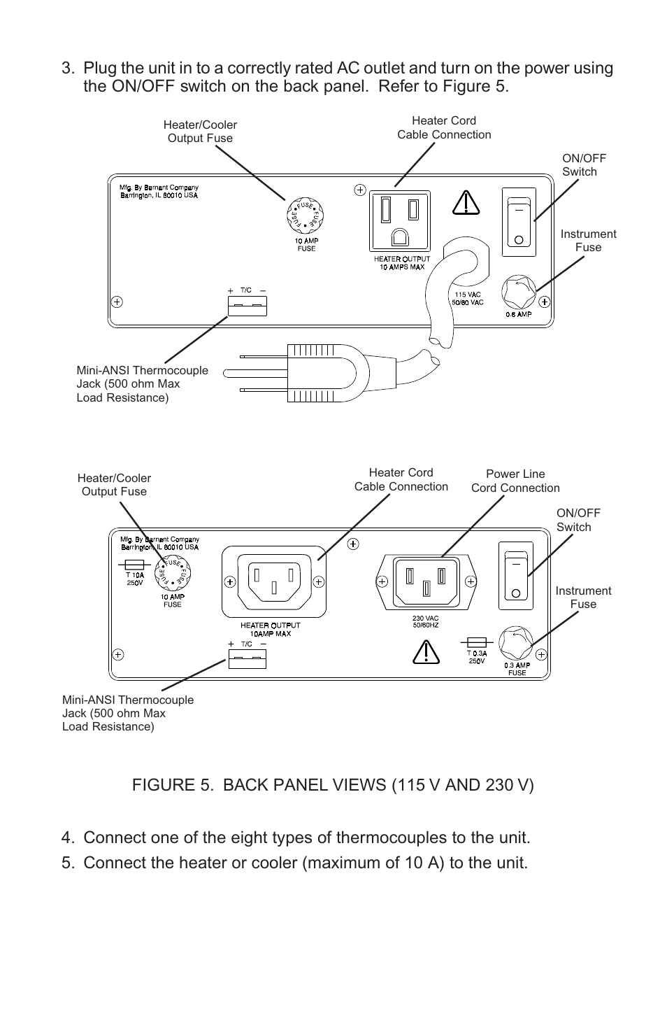 115 v, 230 v | Nova-Tech Digi-Sense Termperature Controller RS (Standard Models) User Manual | Page 10 / 30