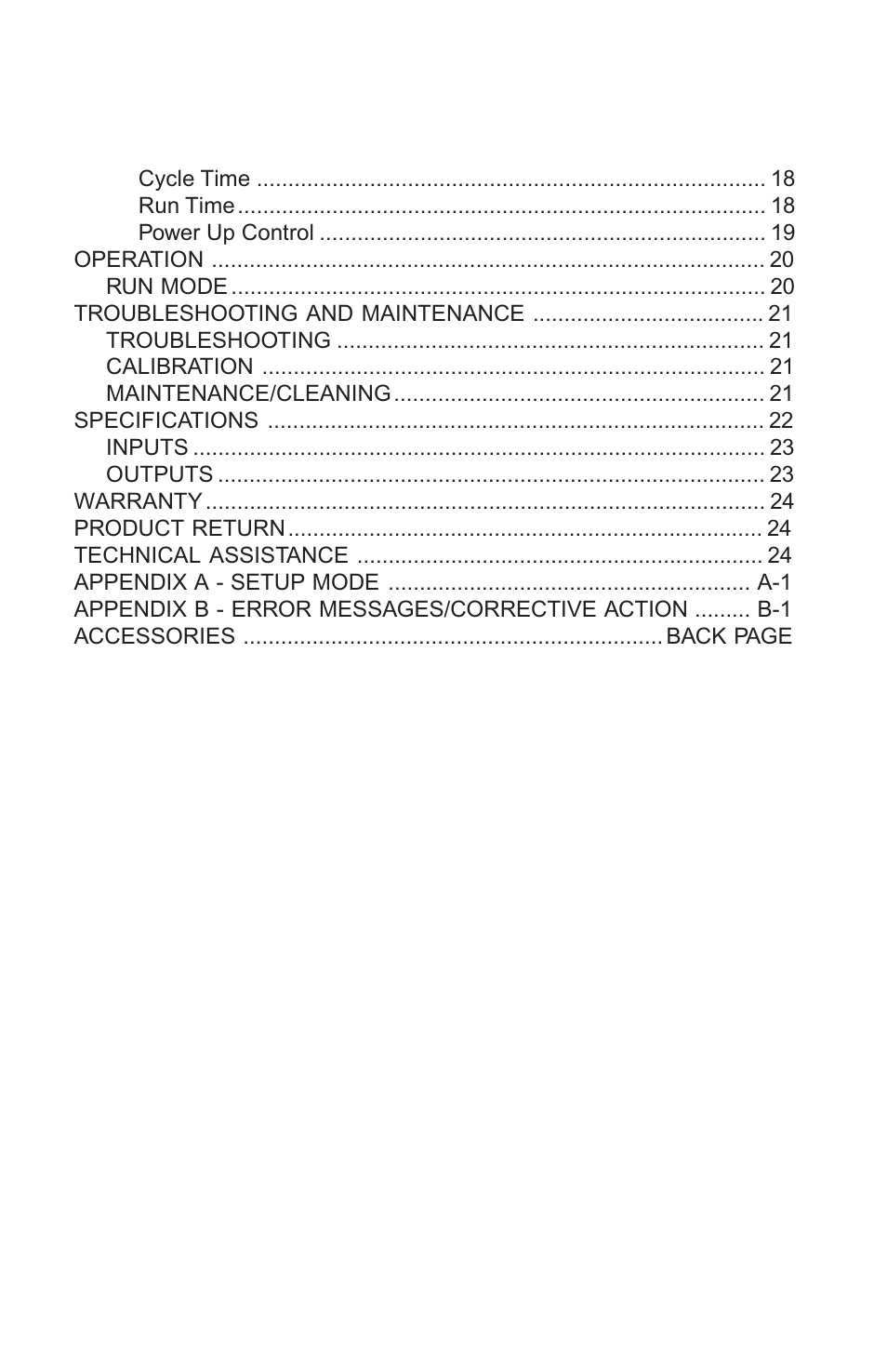 Table of contents (continued) | Nova-Tech Digi-Sense Termperature Controller RS (Standard Models) User Manual | Page 3 / 30