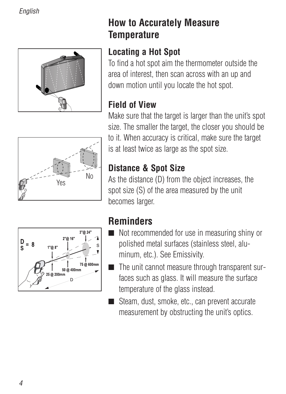 How to accurately measure temperature, Reminders | Nova-Tech WD-39641-04 User Manual | Page 4 / 6