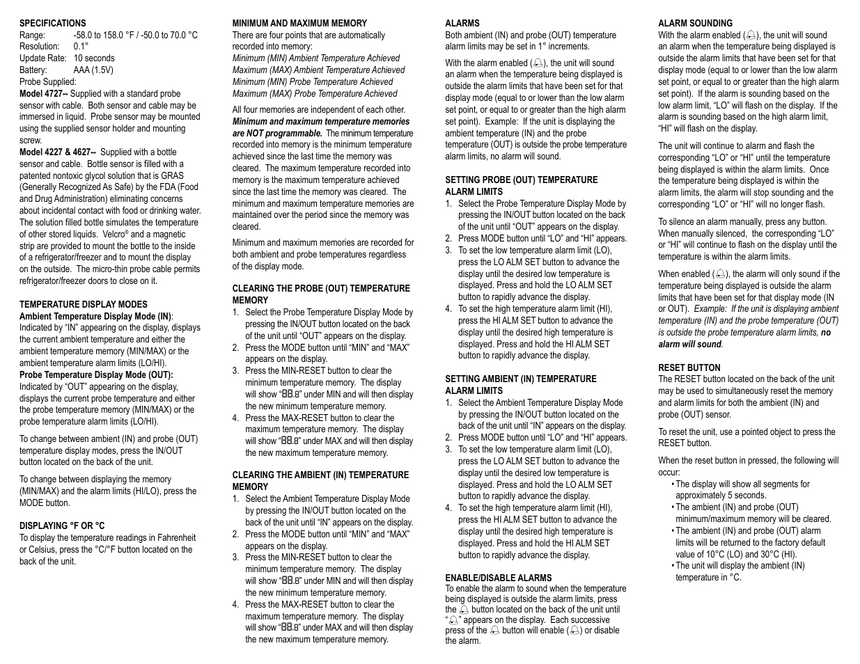 Control Company 4227 TRACEABLE THERMOMETER User Manual | 2 pages