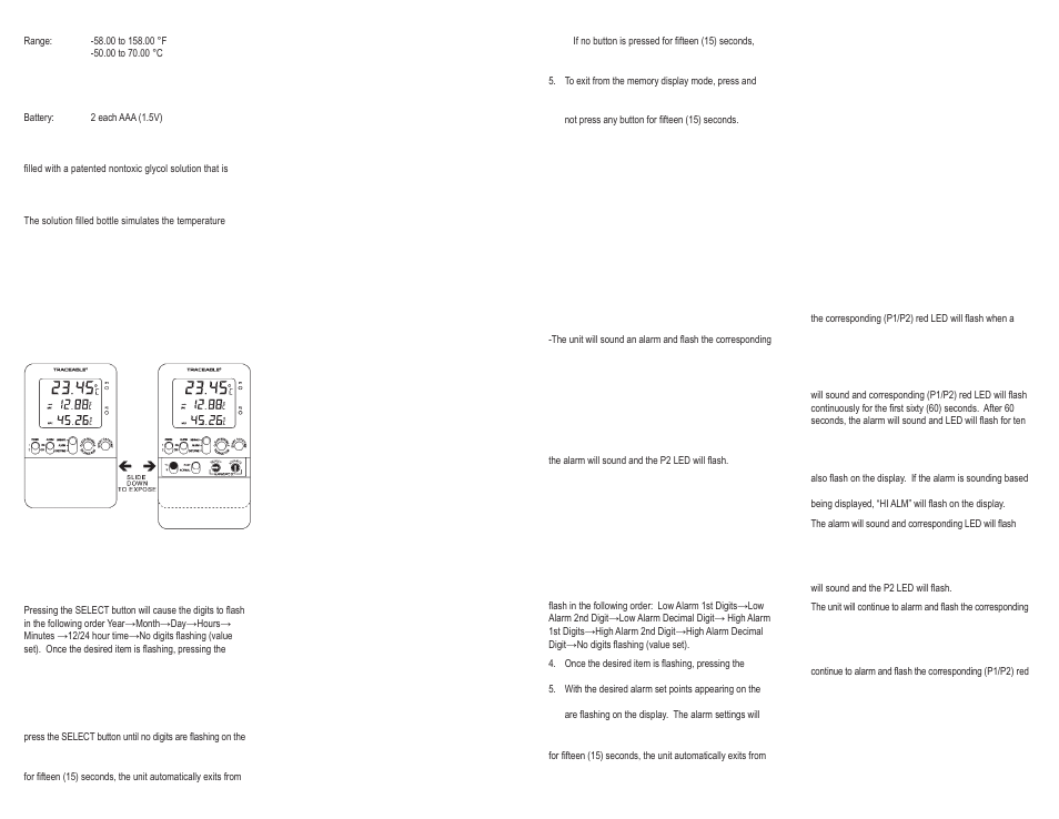 Nova-Tech 4238-4239-4240 TRACEABLE HIGH ACCURACY REFRIGERATOR THERMOMETER User Manual | 2 pages