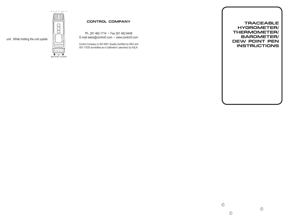 Nova-Tech 4247 TRACEABLE HYGROMETER_THERMOMETER_BAROMETER_DEW POINT PEN User Manual | Page 2 / 2