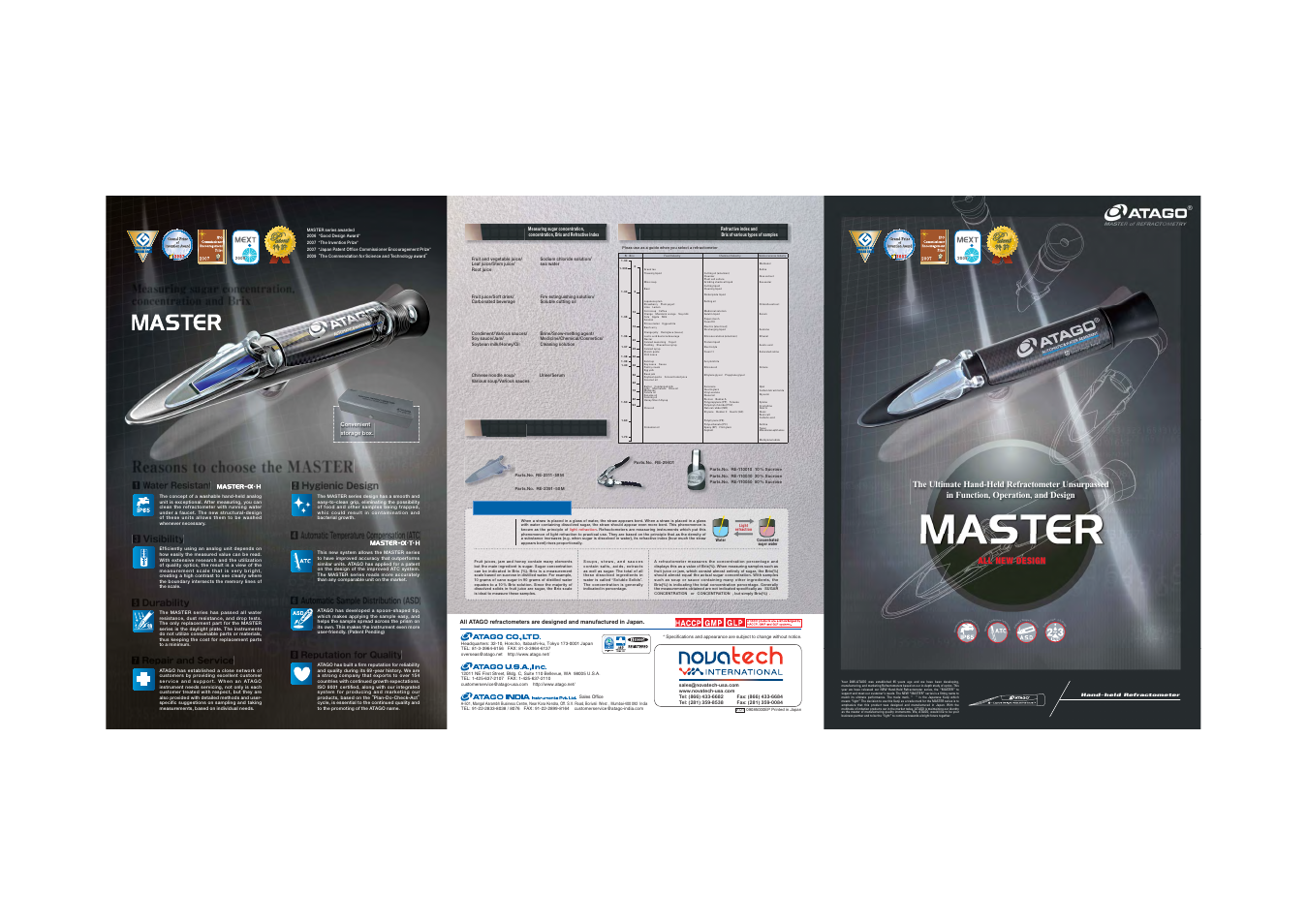 Reasons to choose the master | Nova-Tech Atago Master Refractometers User Manual | Page 5 / 5