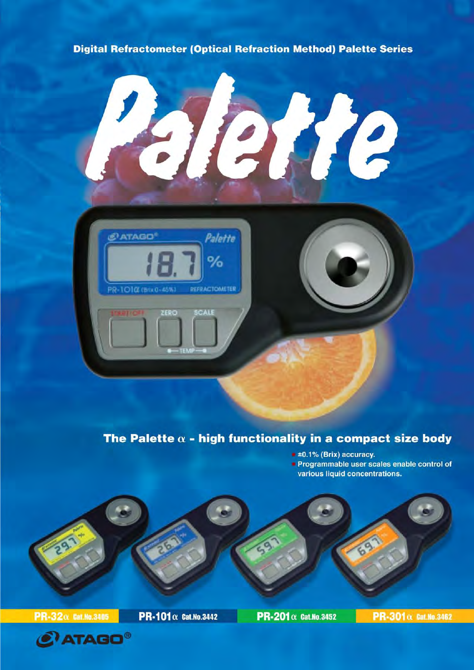 Nova-Tech Atago PR-a Palette Series Food User Manual | 4 pages