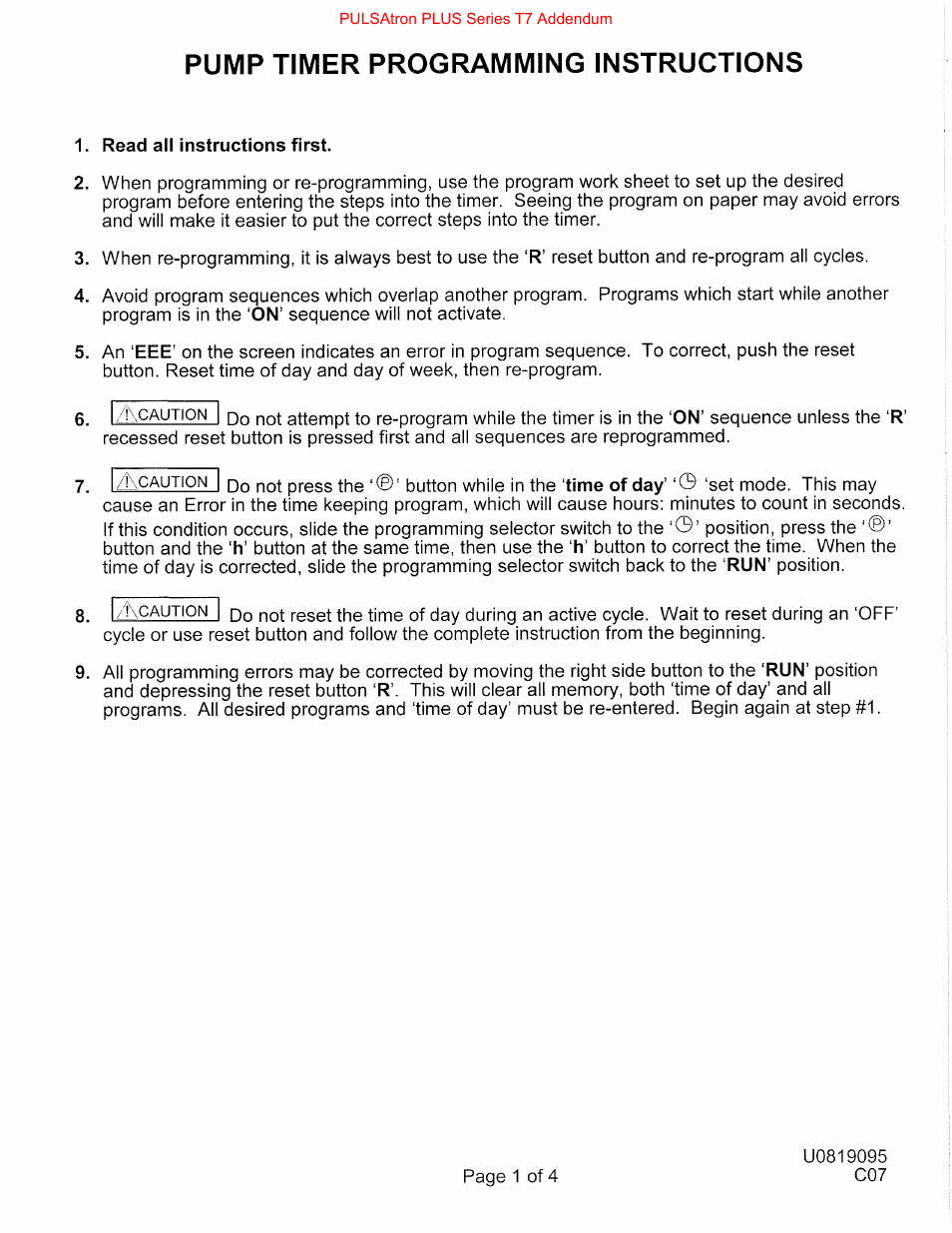 U0819095001.pdf | Nova-Tech Pulsatron Plus Series T7 User Manual | Page 19 / 23