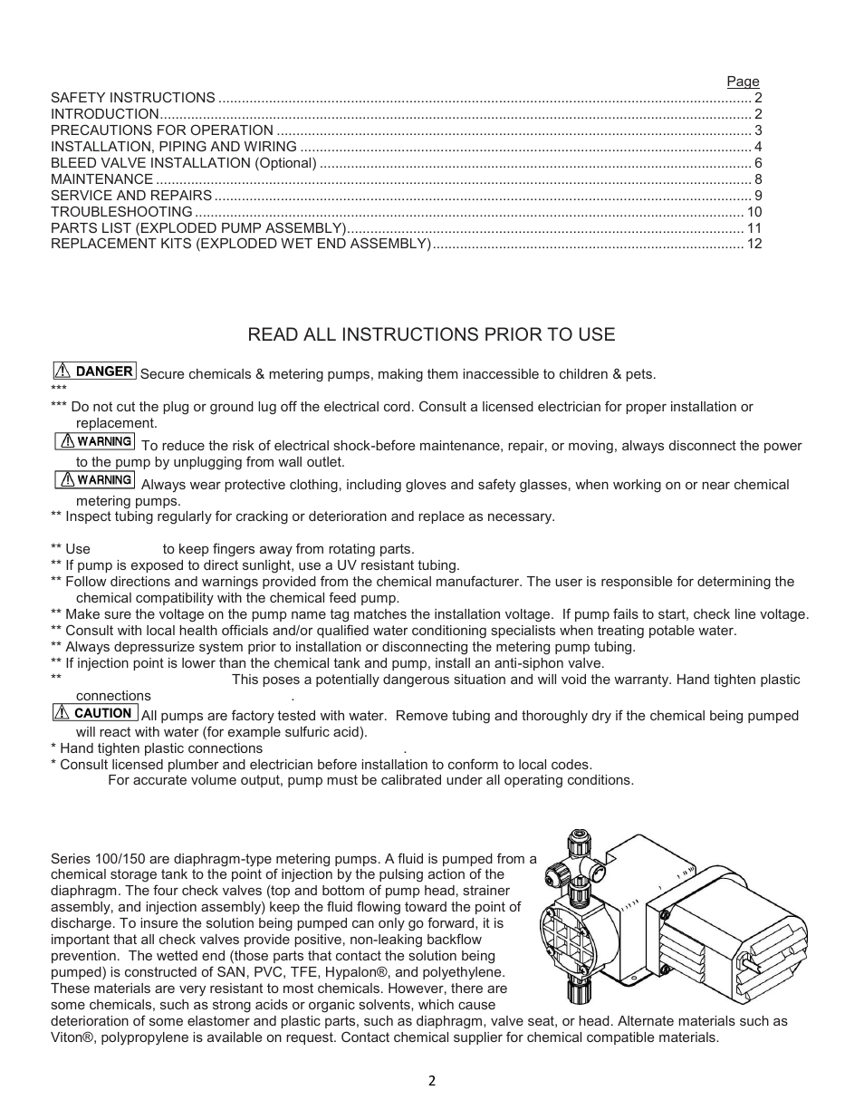 Nova-Tech Chem-Tech Series 100D-150D User Manual | Page 2 / 16