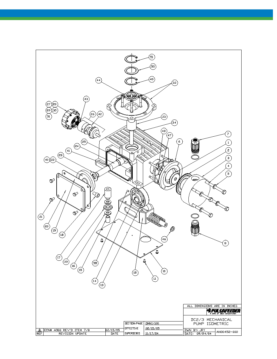 Parts diagrams and parts lists, 1 parts diagram, dc2 and 3, Arts | Iagrams and, Ists, Parts diagram, dc2 and 3 | Nova-Tech Pulsafeeder OMNI DC2-DC6 User Manual | Page 32 / 46