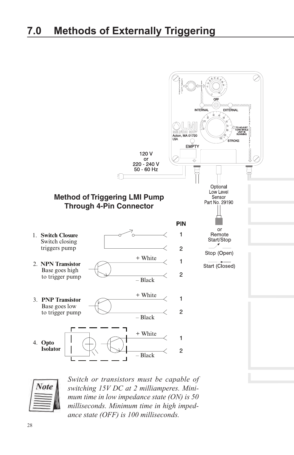 Nova-Tech LMI Series AA-B-C-E-J-P Metering Pumps User Manual | Page 28 / 44