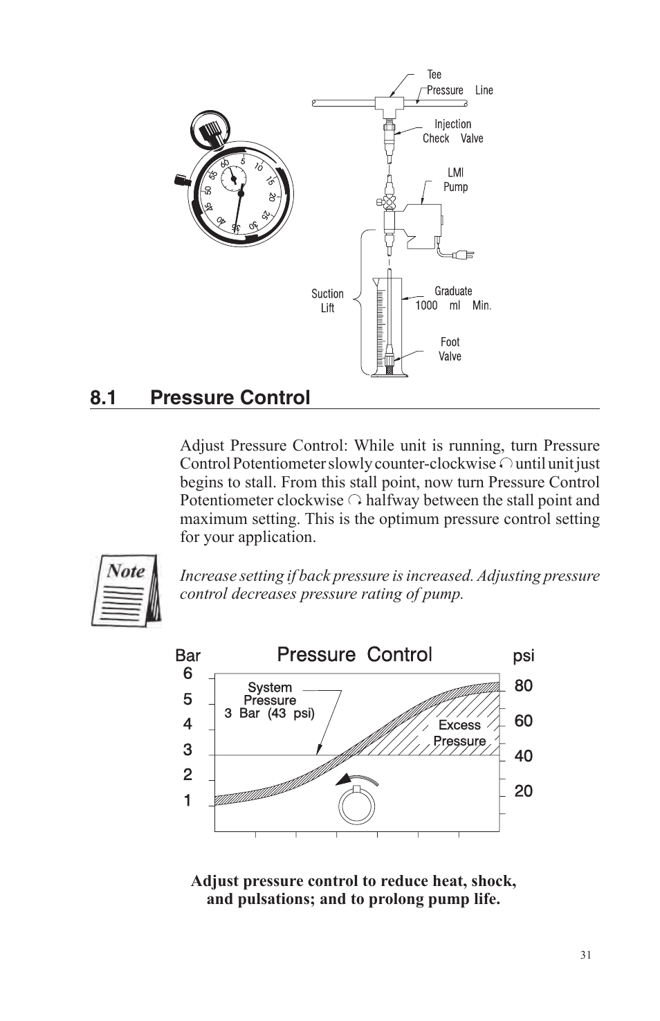 1 pressure control | Nova-Tech LMI Series AA-B-C-E-J-P Metering Pumps User Manual | Page 31 / 44