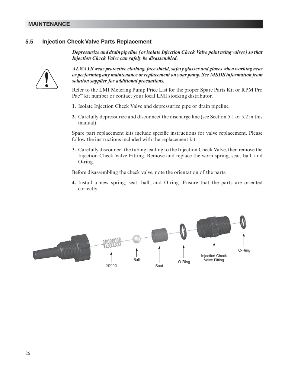 Nova-Tech LMI Roytronic Excel Series AD Metering Pump User Manual | Page 26 / 44