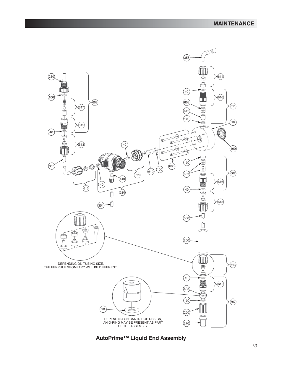 Maintenance, Autoprime™ liquid end assembly | Nova-Tech LMI Roytronic Excel Series AD Metering Pump User Manual | Page 33 / 44