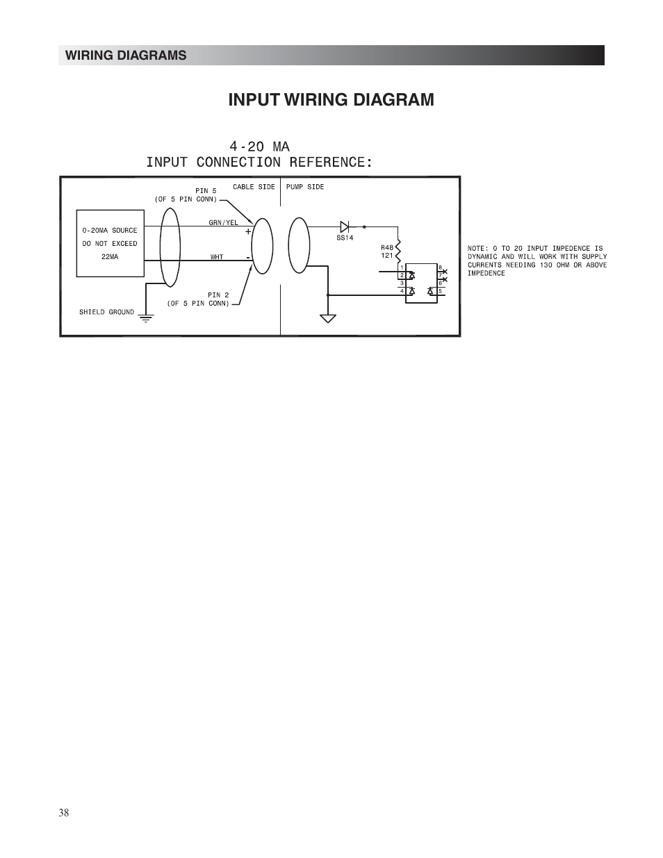 Input wiring diagram | Nova-Tech LMI Roytronic Excel Series AD Metering Pump User Manual | Page 38 / 44