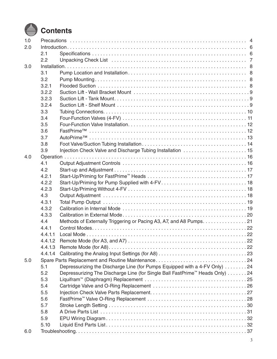 Nova-Tech LMI Roytronic Series A Metering Pump User Manual | Page 3 / 40