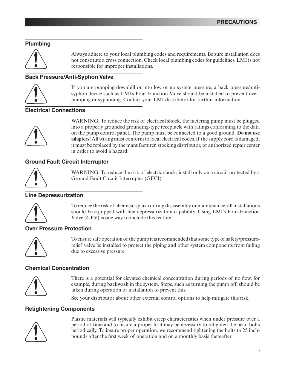 Nova-Tech LMI Roytronic Series A Metering Pump User Manual | Page 5 / 40