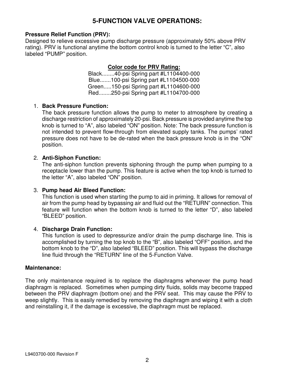Nova-Tech Pulsafeeder 5-Function Valve User Manual | Page 2 / 4