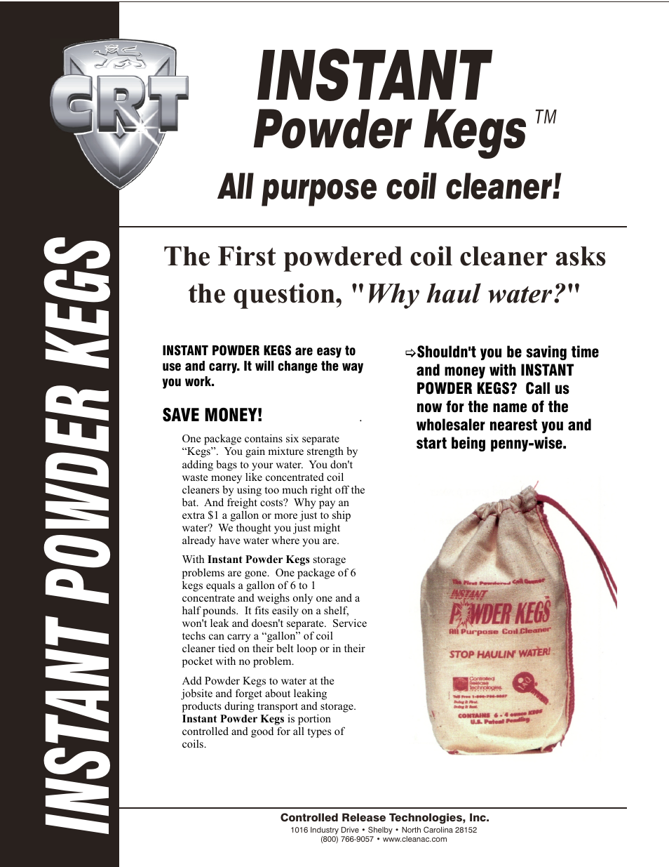 Nova-Tech CRT Instant Powder Kegs User Manual | 2 pages
