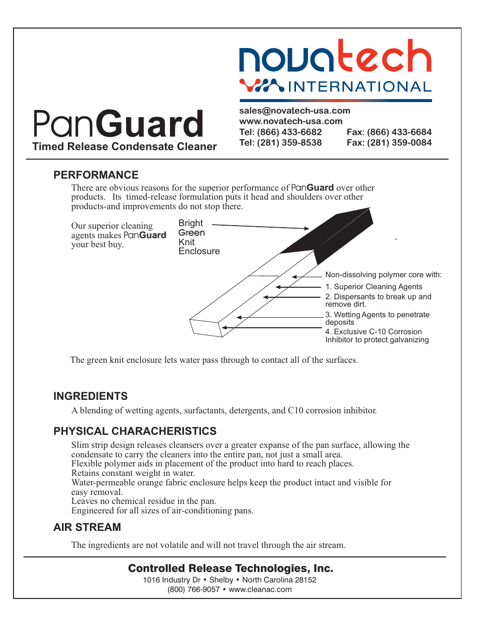 Data, Technical, Pan guard | Nova-Tech CRT Panguard User Manual | Page 2 / 2