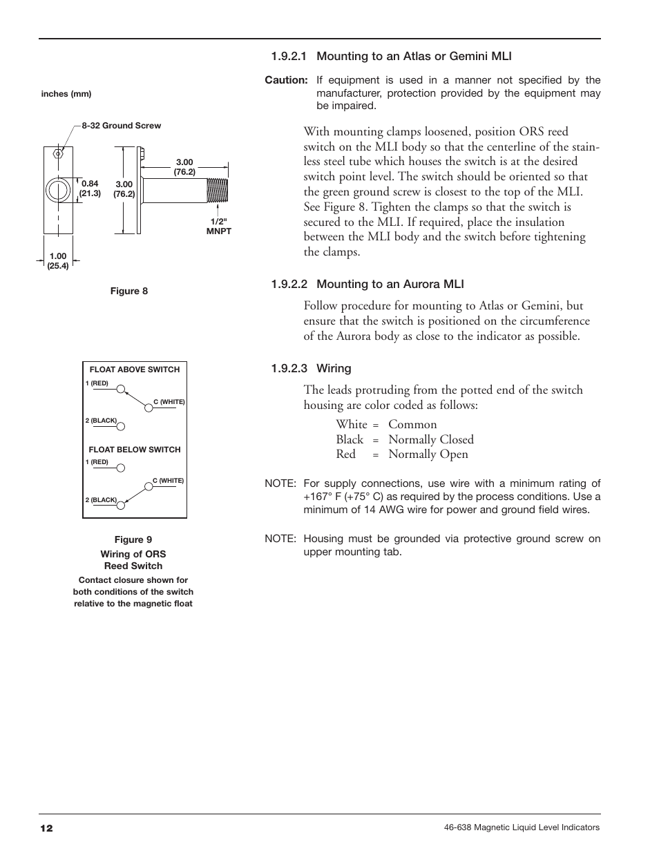 1 mounting to an atlas or gemini mli, 2 mounting to an aurora mli, 3 wiring | Orion Instruments Atlas User Manual | Page 12 / 20