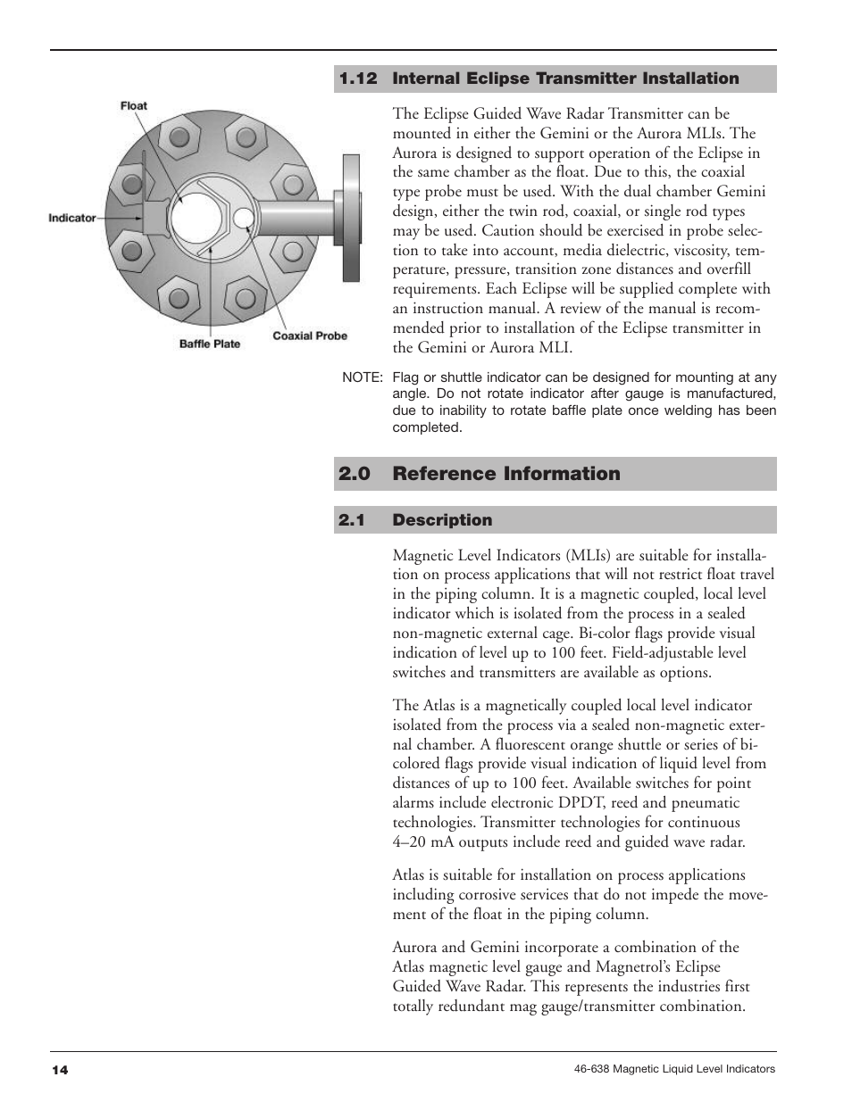 12 internal eclipse transmitter installation, 0 reference information, 1 description | Orion Instruments Atlas User Manual | Page 14 / 20