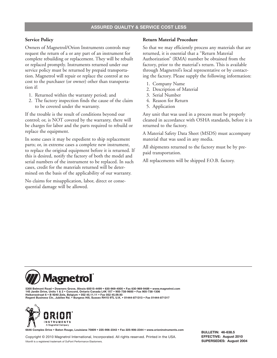 Orion Instruments Atlas User Manual | Page 20 / 20