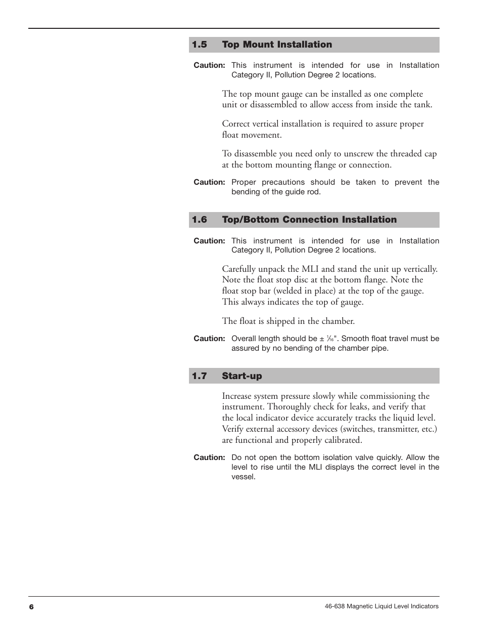 5 top mount installation, 6 top/bottom connection installation, 7 start-up | Orion Instruments Atlas User Manual | Page 6 / 20
