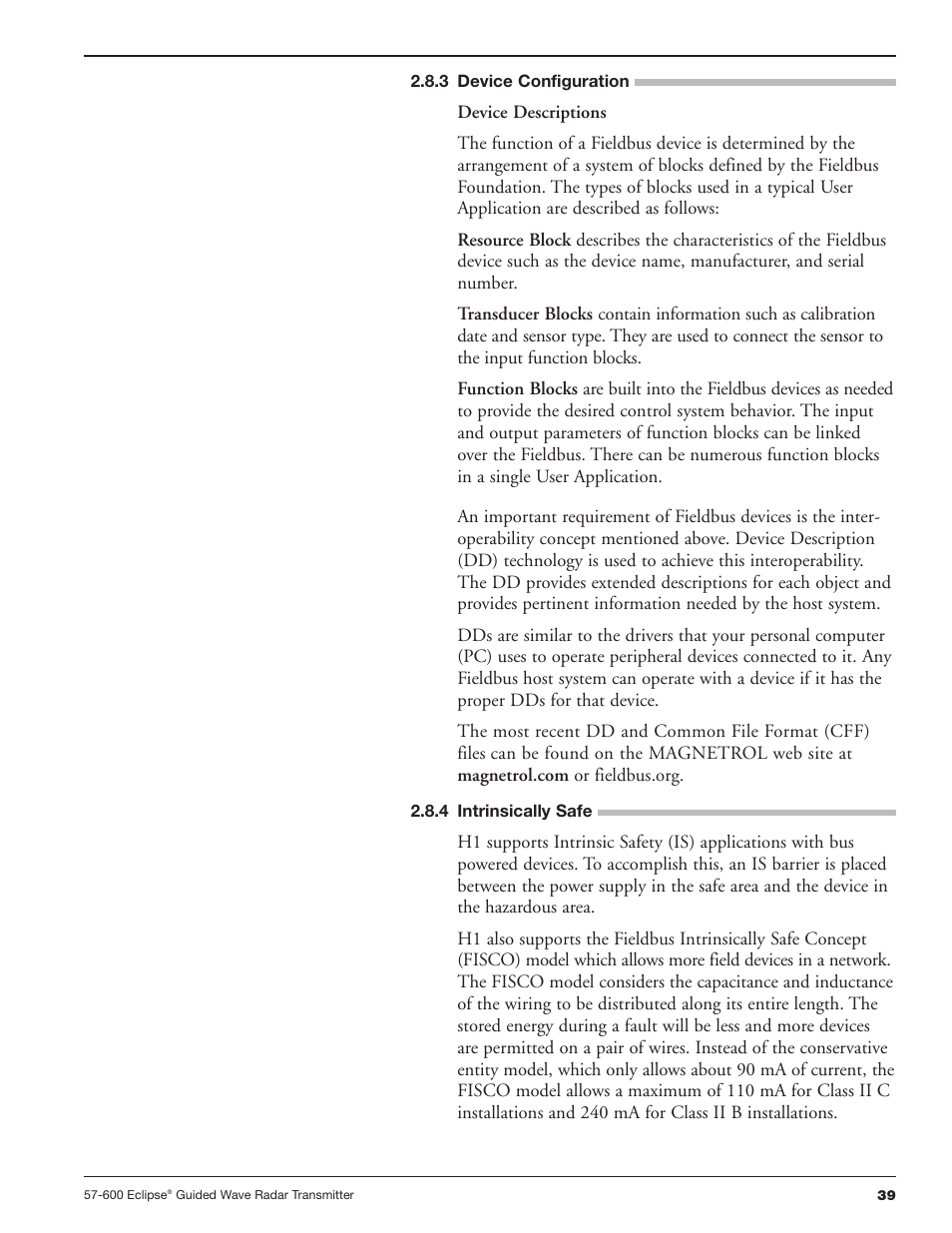 3 device configuration, 4 intrinsically safe | Orion Instruments Eclipse 705 User Manual | Page 39 / 68