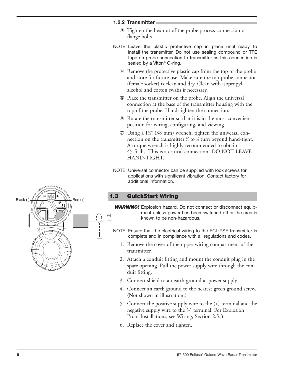 2 transmitter, 3 quickstart wiring | Orion Instruments Eclipse 705 User Manual | Page 6 / 68