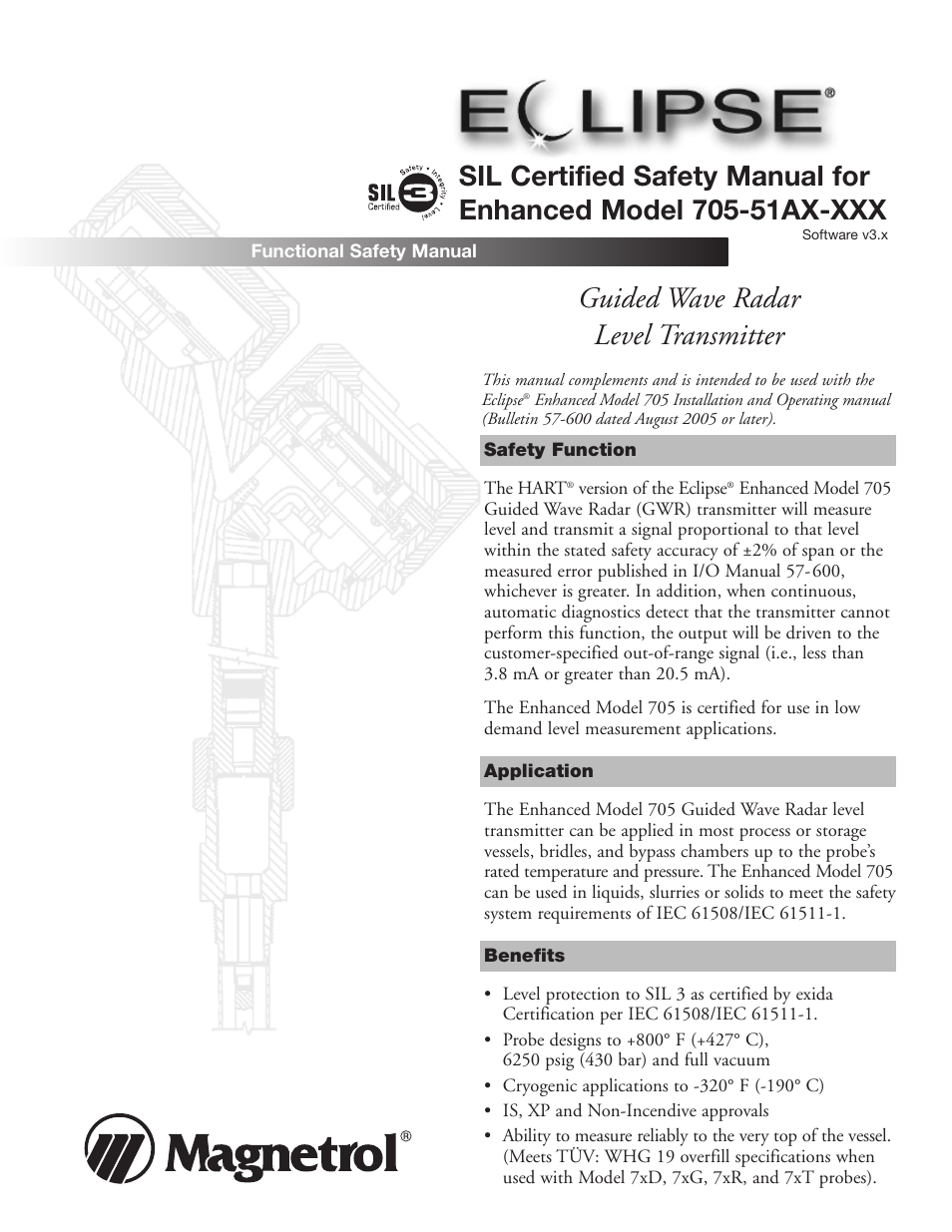 Orion Instruments Eclipse 705-51AX-XXX SIL Certified Safety Manual User Manual | 16 pages