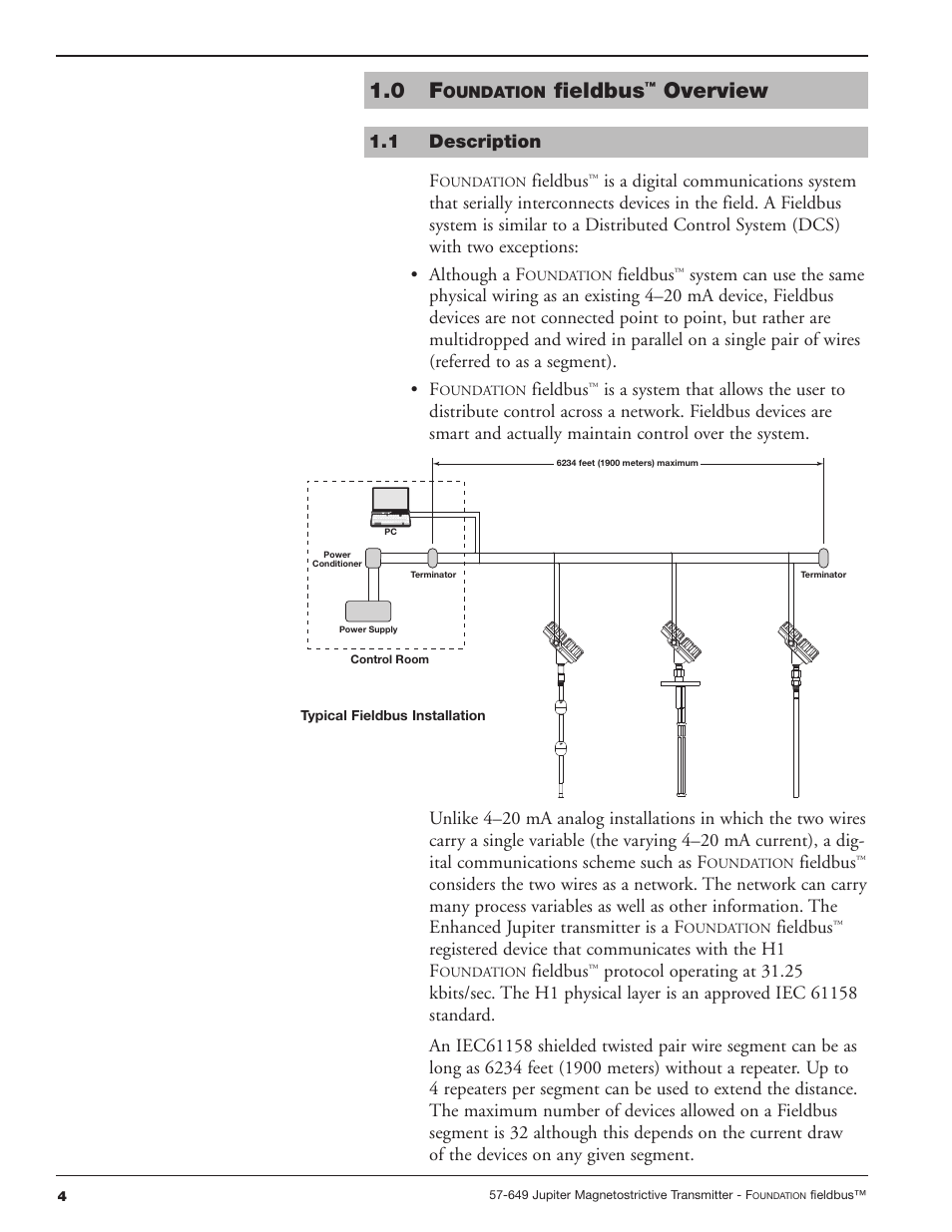 0 foundation fieldbus™ overview, 1 description, Fieldbus | Overview | Orion Instruments Jupiter 2xx FOUNDATION Fieldbus User Manual | Page 4 / 32