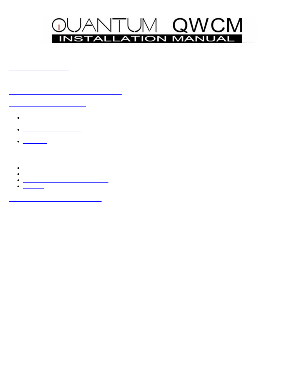 Pach and Company Quantum QWCM User Manual | 7 pages