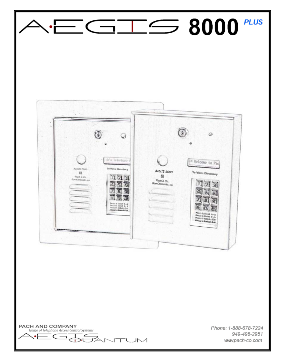 Pach and Company AeGIS 8000P Series Manual User Manual | 30 pages