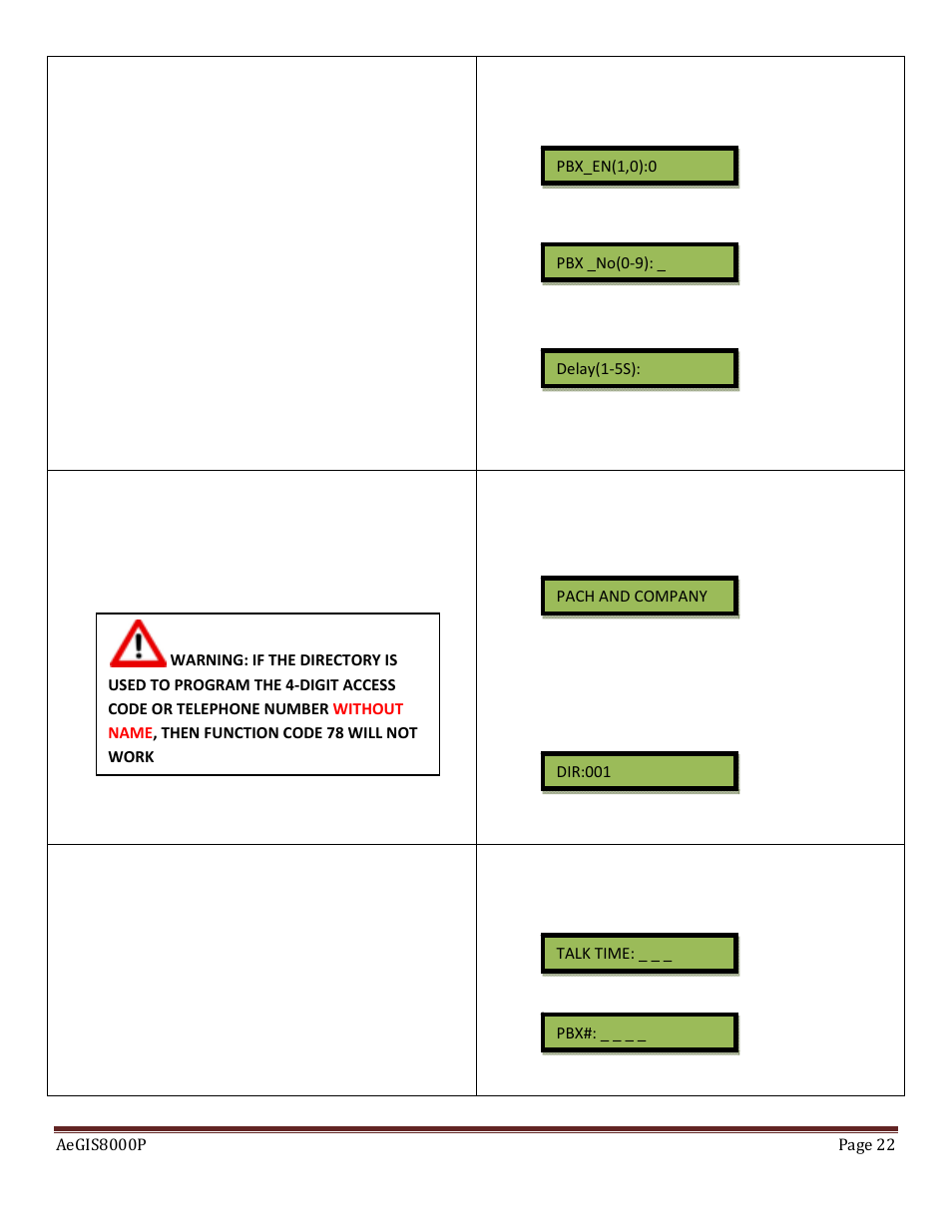 Pach and Company AeGIS 8000P Series Manual User Manual | Page 22 / 30