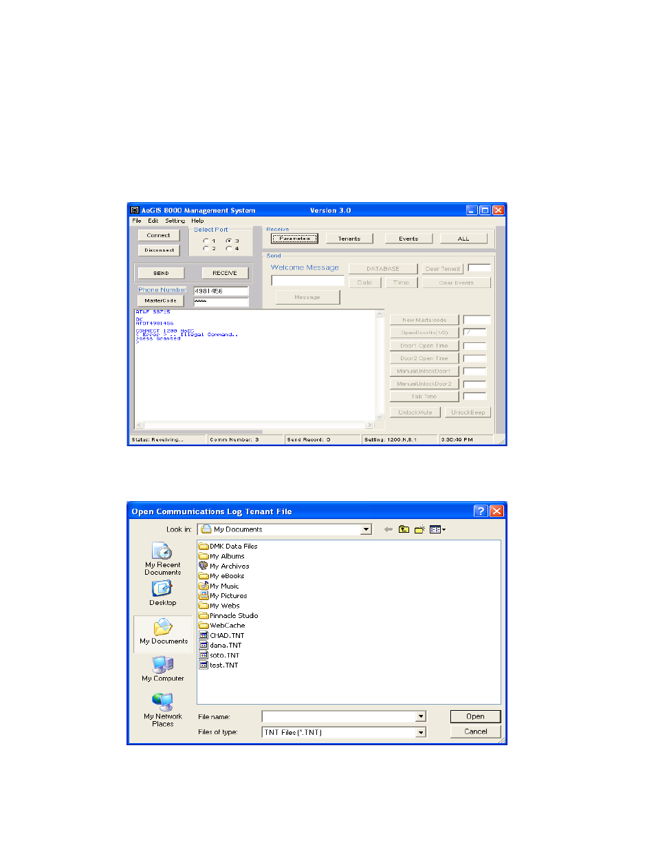 Chapter 8, Receiving the database | Pach and Company AeGIS 8000P Series Software manual User Manual | Page 27 / 35